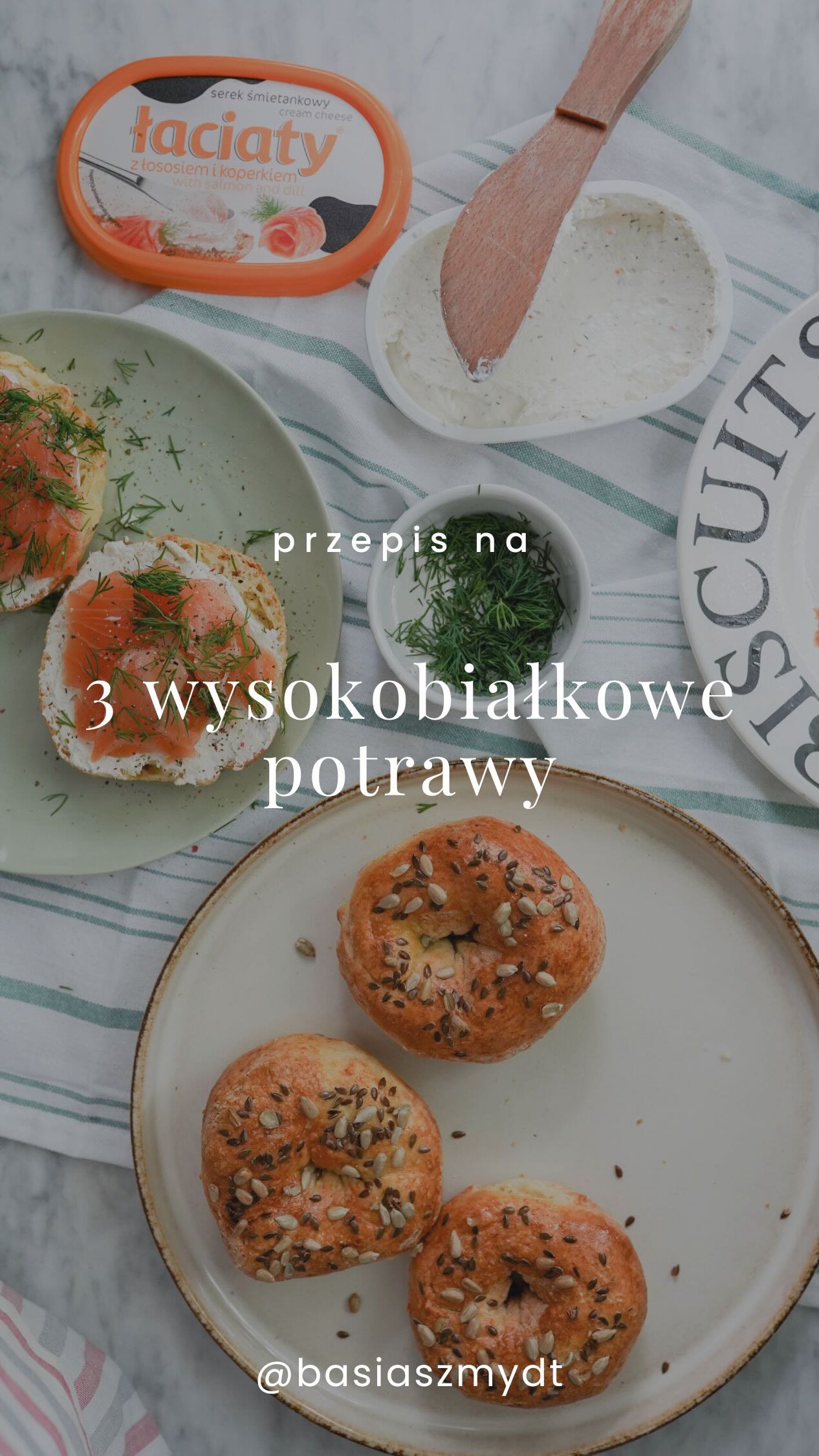 Instagram post by @basiaszmydt for Mlekpol. Caption reads: Uwielbiam przepisy, które są pyszne, proste i dają....