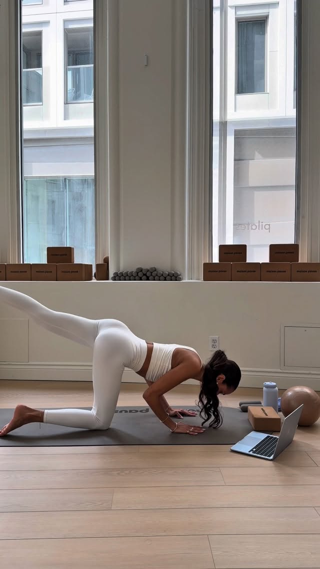 Instagram post by @valeriebois for Alo Moves. Caption reads: same habits, just a little more intention lately....