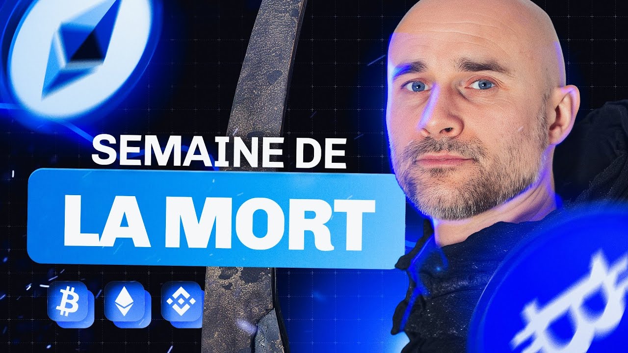 YouTube post by @cryptoastacademy for Ledger. Caption reads: Bitcoin & alts, semaine de la « mort » sur le plan....