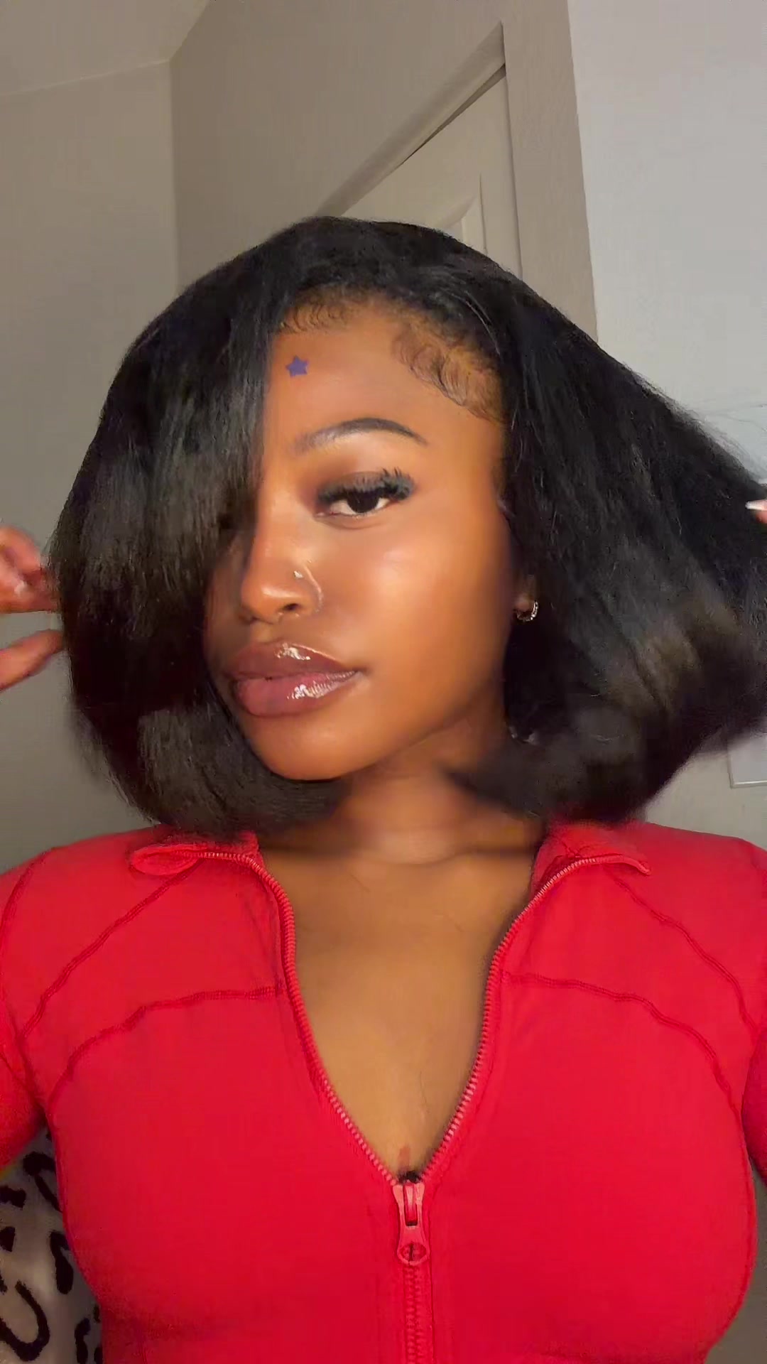 TikTok post by @kallmelanaaa for Celie Hair. Caption reads: [...] you could want in a bob wig HalfWig😍....