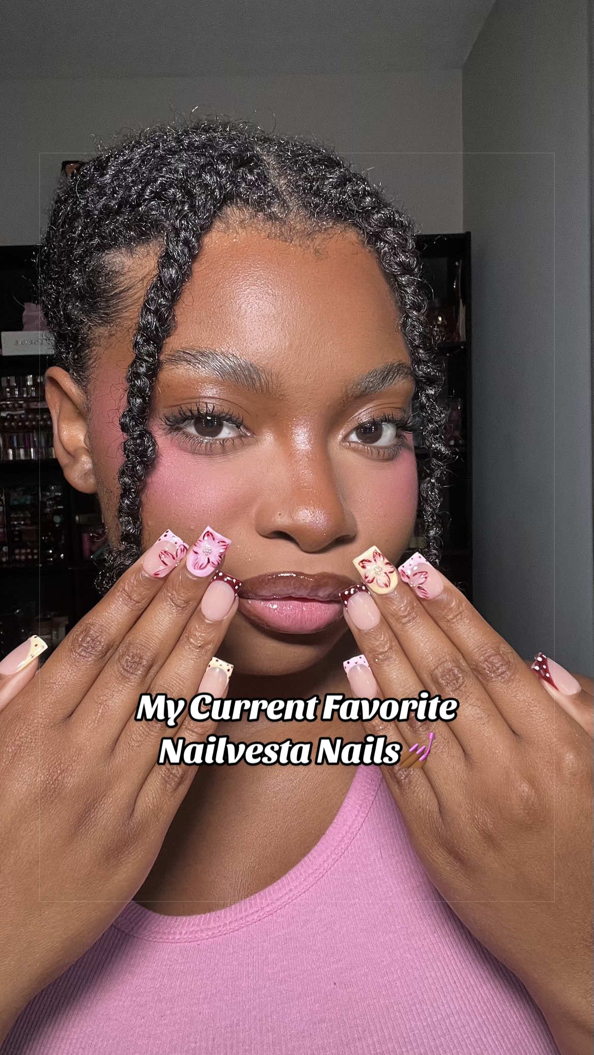 TikTok post by @ashleecookk for Nailvesta. Caption reads: My current favs from @NailVesta✨ #ashleecookk....