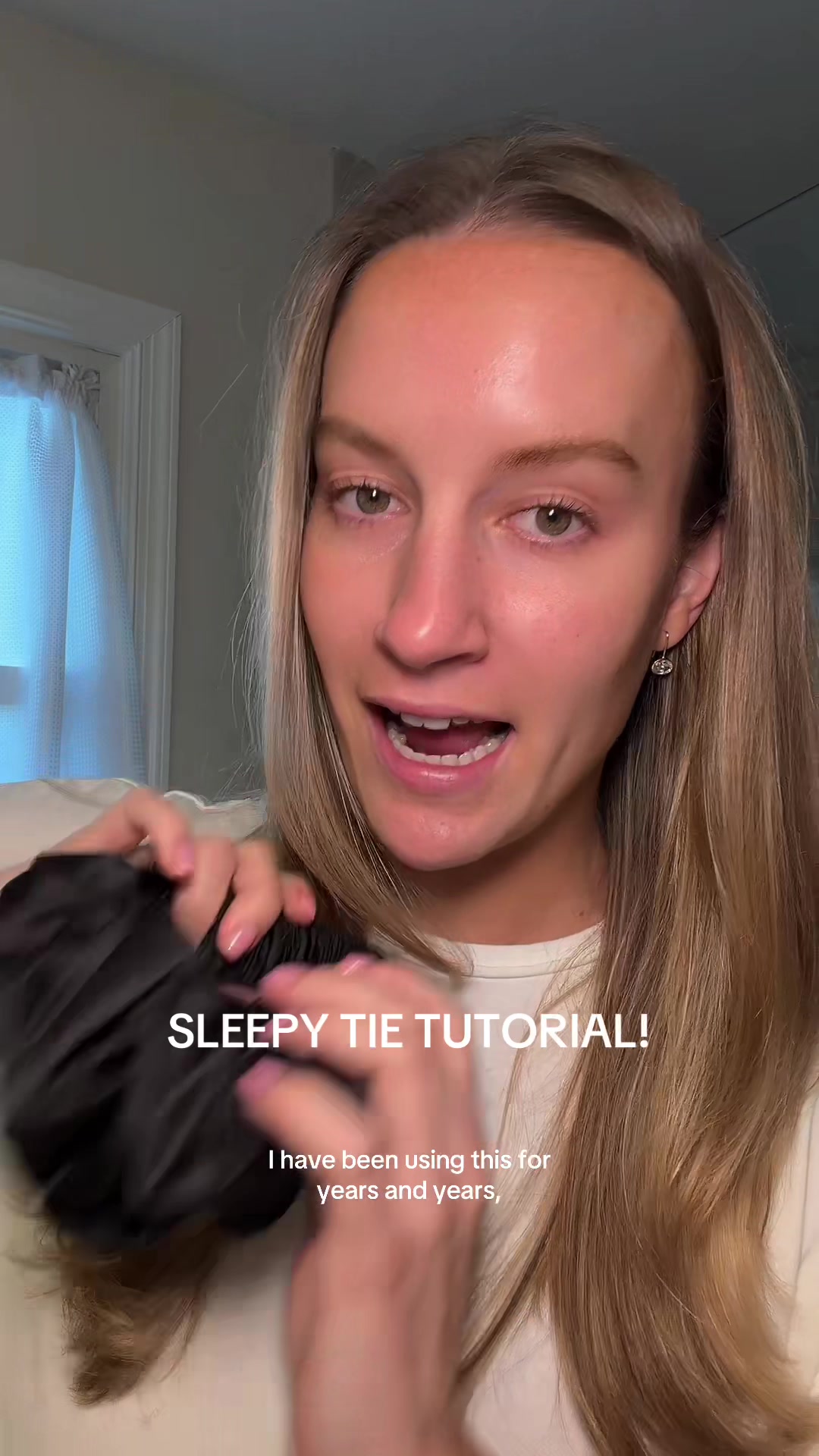 TikTok post by @katiegeorges for Sleepy Tie. Caption reads: I have been using my @The Sleepy Tie for yearssss....