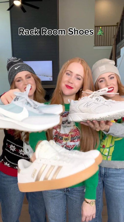 Instagram post by @taylorred for Rack Room Shoes. Caption reads: @myrackroomshoes dropping the Christmas BOGO....