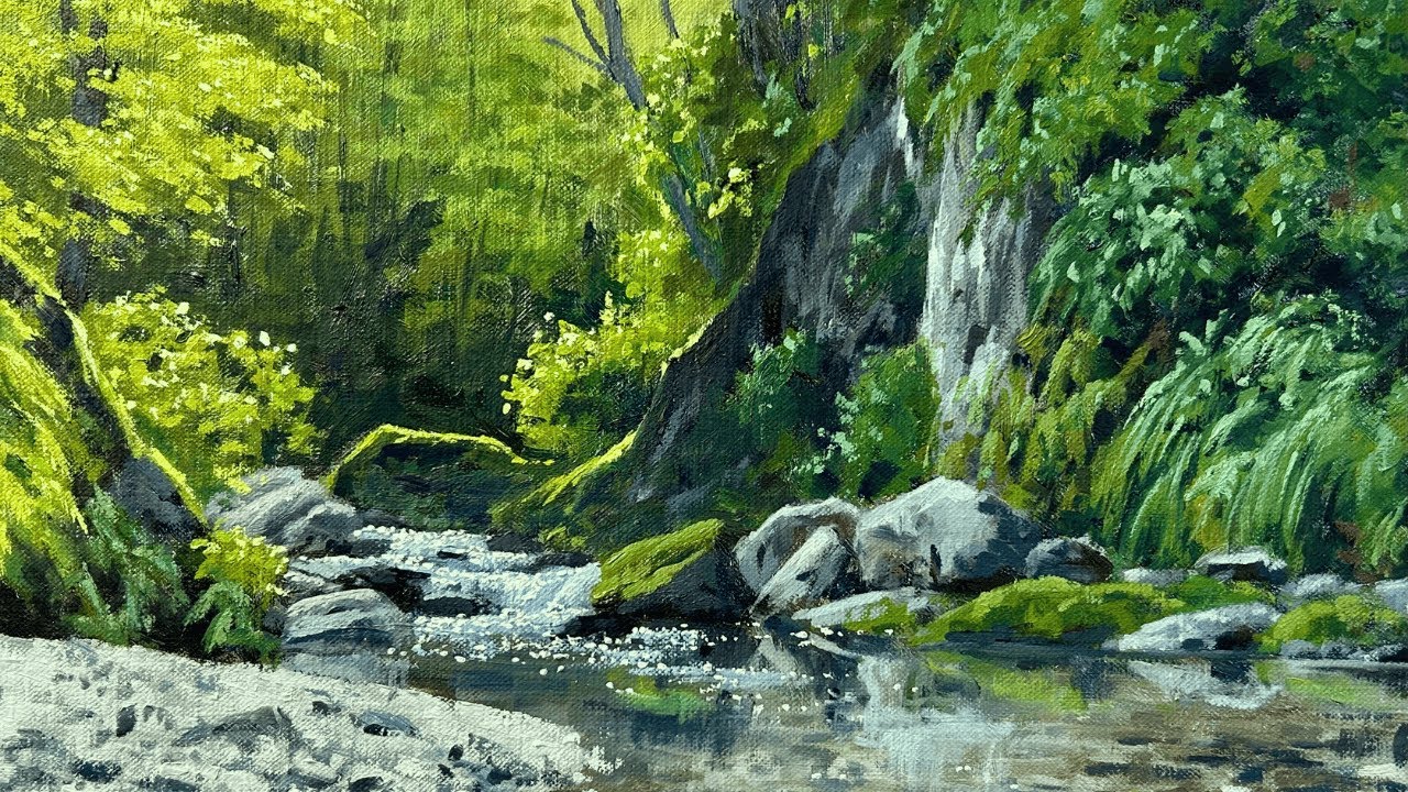 YouTube post by @SamuelEarpArtist for KraftGeek. Caption reads: If Forests Feel Impossible to Paint, Watch This.