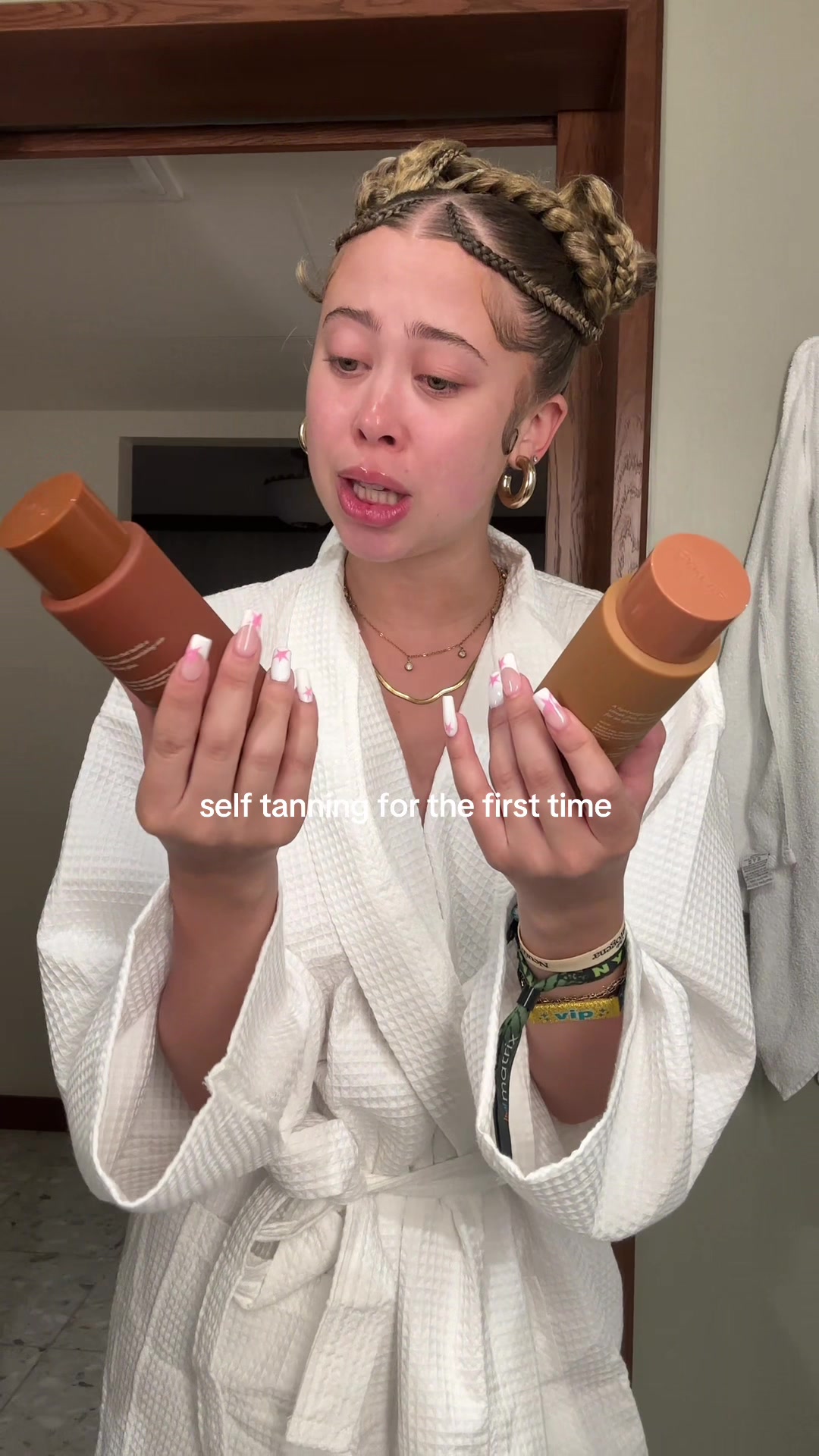 TikTok post by @maliaelaine for CYKLAR. Caption reads: tan with me using @CYKLAR new self tanning milky....