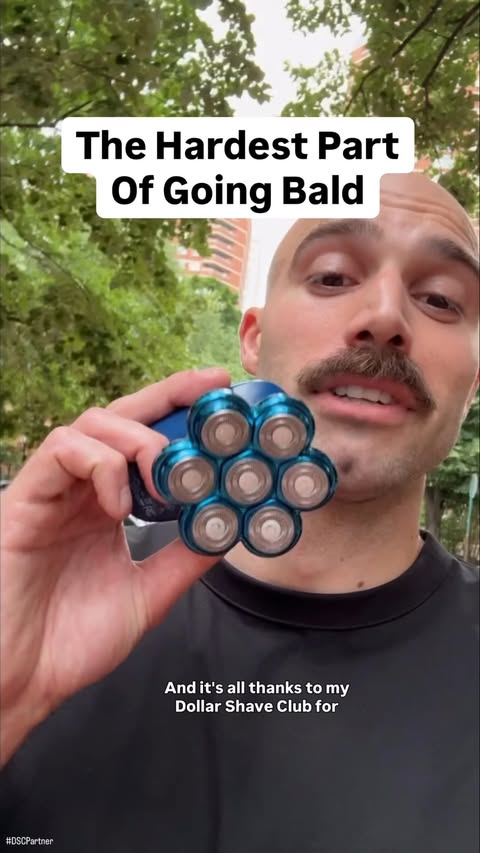 Instagram post by @dylanjpalladino for Dollar Shave Club. Caption reads: [...] with the For Your Head shaver from Dollar....