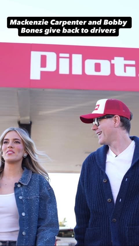 Instagram post by @mackcarpmusic for Pilot Flying J. Caption reads: Mackenzie and Bobby 🤝 spreading Christmas....