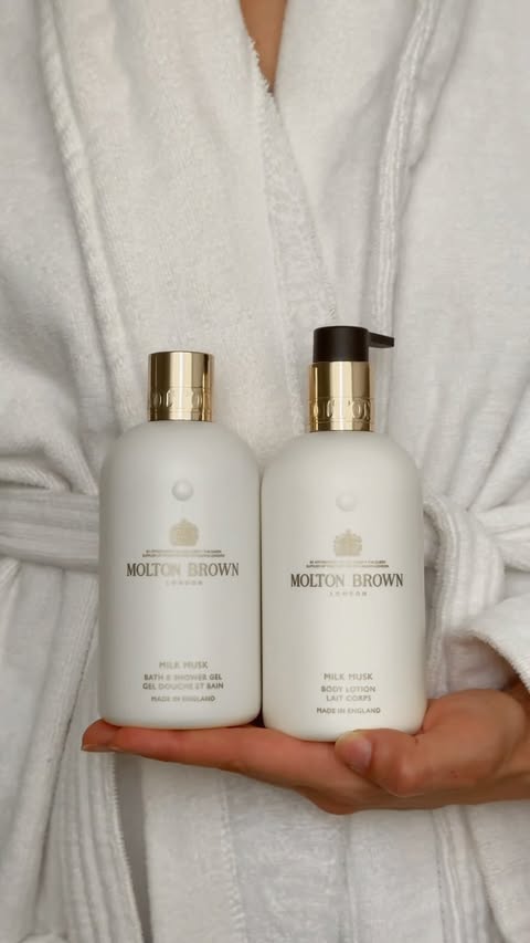 Instagram post by @marina.cisar for CXS. Caption reads: Slow mornings start here. A comforting shower,....