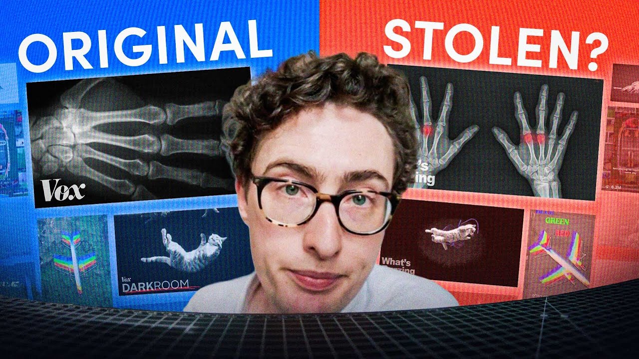 YouTube post by @christophe for Storyblocks. Caption reads: They stole my work. I tried to find them.