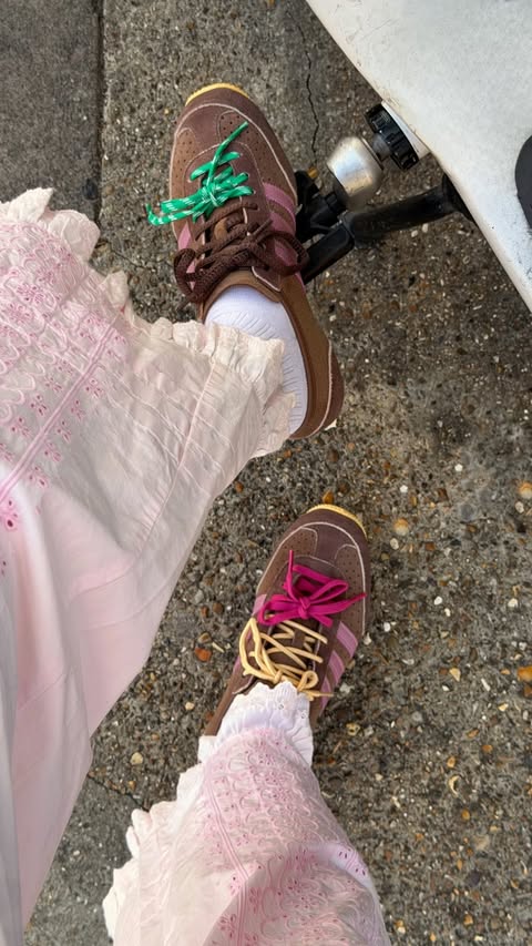 Instagram post by @elinorcharlotte for Office Shoes. Caption reads: [...] dressing, but make it colourful @officeshoes....