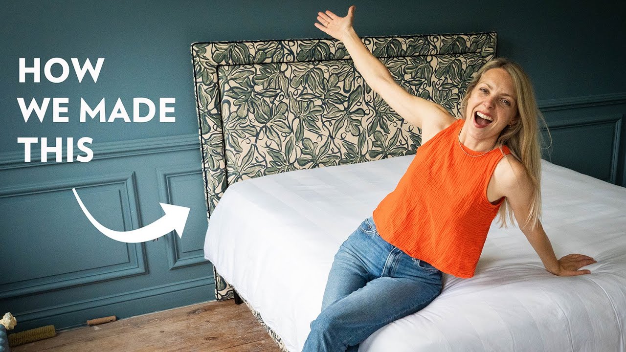 YouTube post by @HowToRenovateAChateau for Babbel. Caption reads: Chateau Master Suite: We made our own Bed with....