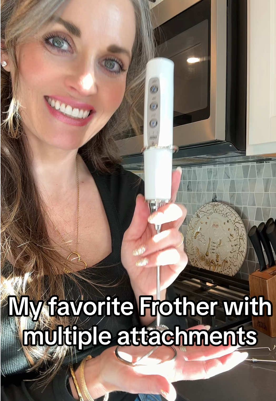 TikTok post by @balletmama4 for Odiforgo. Caption reads: [...] #milkfrother #momsoftiktok #coffee @ODIFORGO.