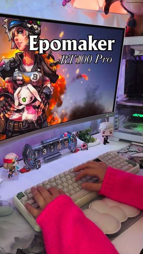 Instagram post by @wezzegraj for Epomaker. Caption reads: Epomaker RT100 PRO ⌨️ I’ve got my hands on [...].