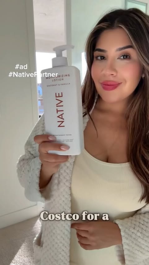 Instagram post by @costcochika for Native. Caption reads: #NativePartner #Ad Soft skin, clean ingredients,....