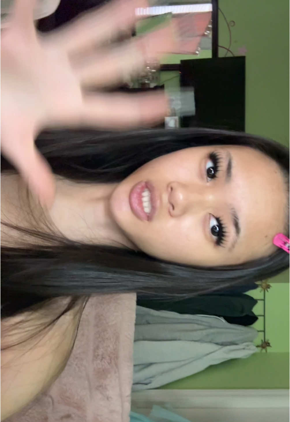 TikTok post by @vivianviah for medicube. Caption reads: This took hours 😃🤣#fyp #lashes #medicube #glowup....