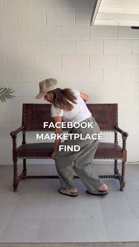 Instagram post by @theflippedpiece for Facebook. Caption reads: [...] 🤯 Ad I found this amazing bench on....