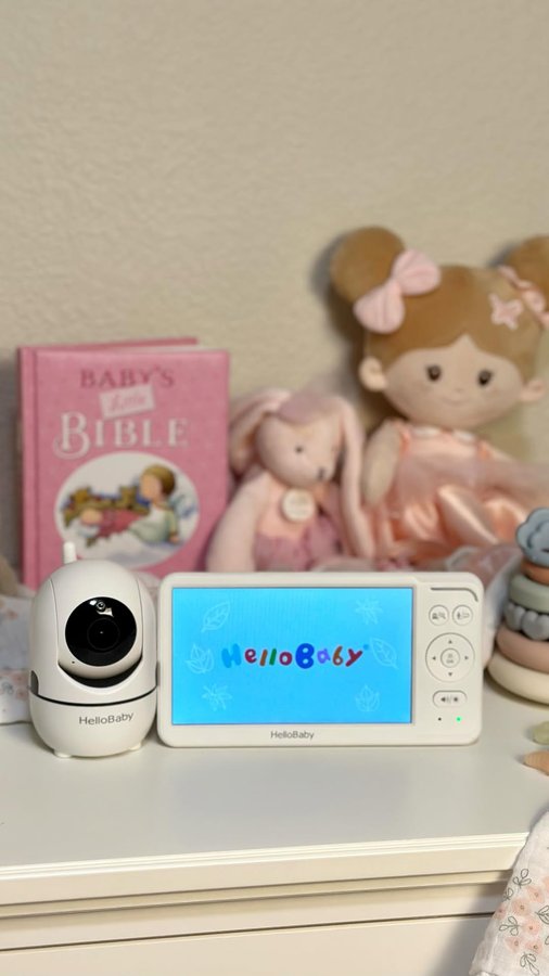 Instagram post by @olha_brychka for HelloBaby. Caption reads: 👶💖 Baby monitor @its_hellobaby  @hellobabybrand ....