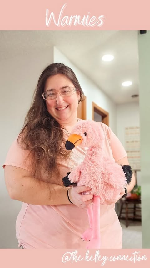 Instagram post by @the.kelley.connection for Warmies. Caption reads: One thing we love in our home are @warmies_usa....