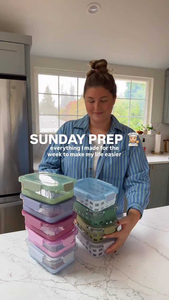 Instagram post by @caileeeeats for Ello Products. Caption reads: [...] My meal prep containers are from....