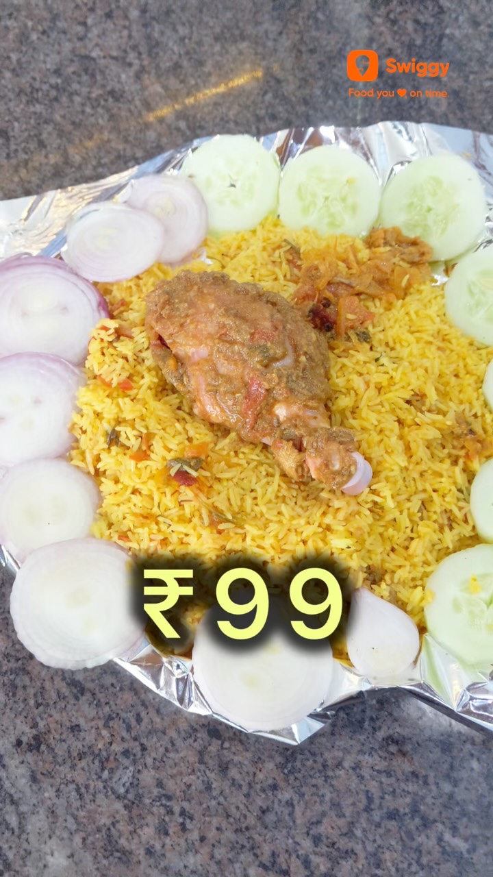 Instagram post by @kolar_ka_07 for Swiggy. Caption reads: Offer! Chicken Biryani @₹99 in Kolar

#swiggy....