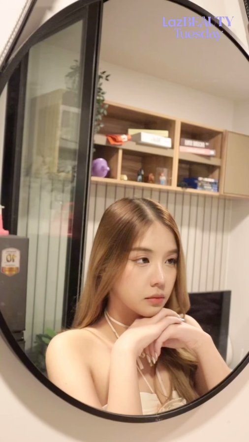 Instagram post by @mintnas.p for LAZADA.co.th. Caption reads: Night Skincare Routine Checkkk✅....