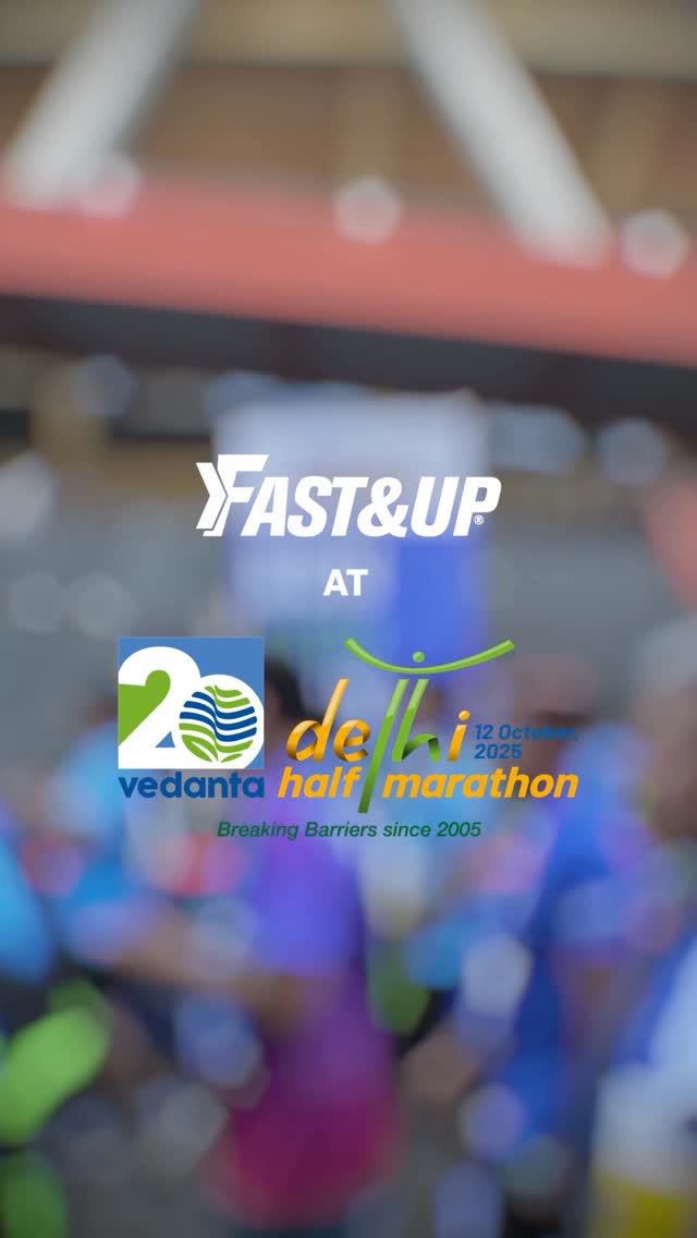 Instagram post by @delhihalfmarathon for Fast and Up. Caption reads: What a run, Delhi! 🏃‍♂️💥 From the first stride....