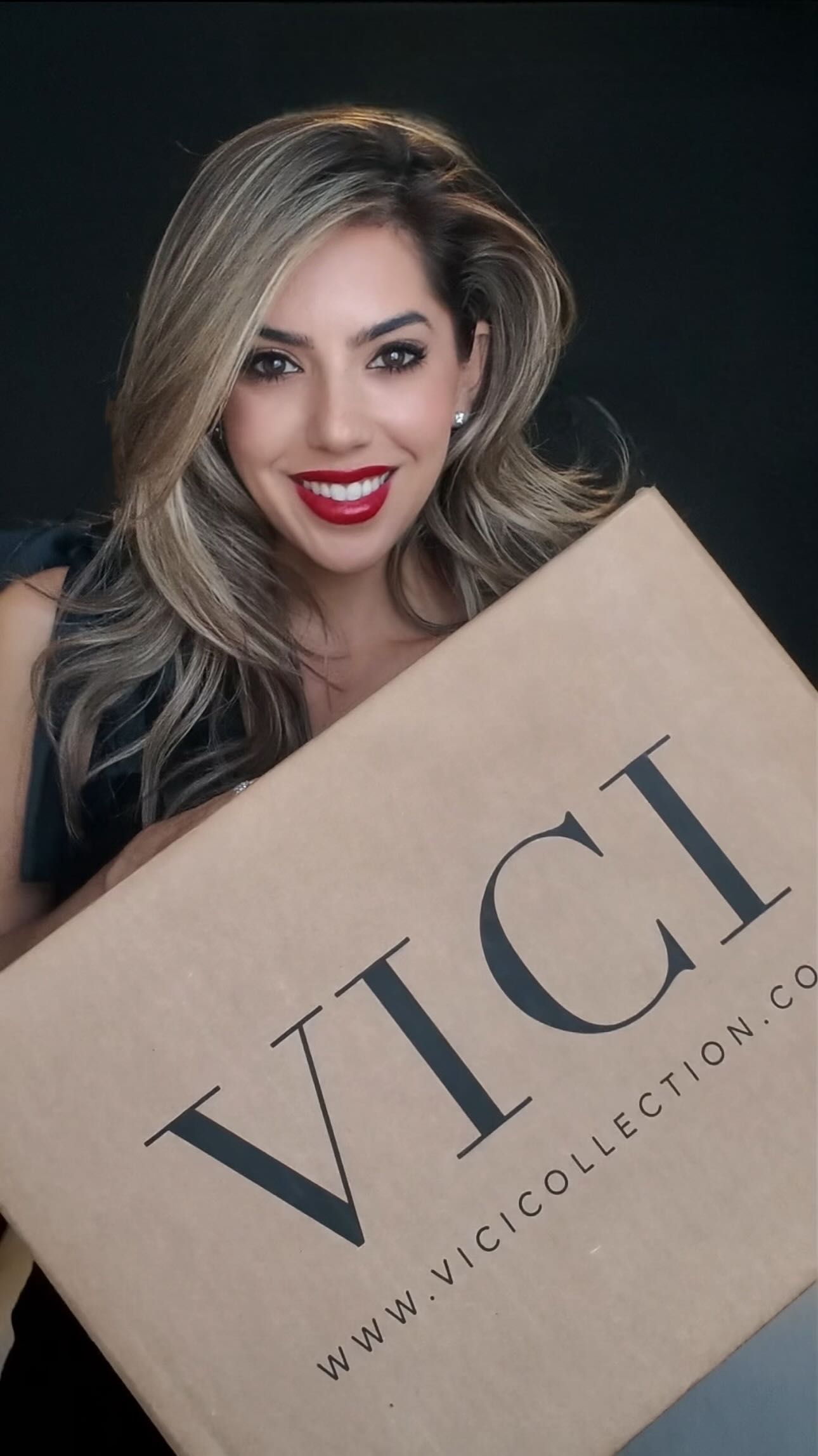 Instagram post by @bekahprz for VICI COLLECTION. Caption reads: The @vici holiday collection just dropped and it’s....