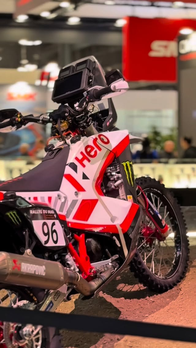 Instagram post by @massimo.mansella_ifbb for Hero MotoCorp. Caption reads: #EICMA2025 Milan with @heromotocorpitaly ,the....