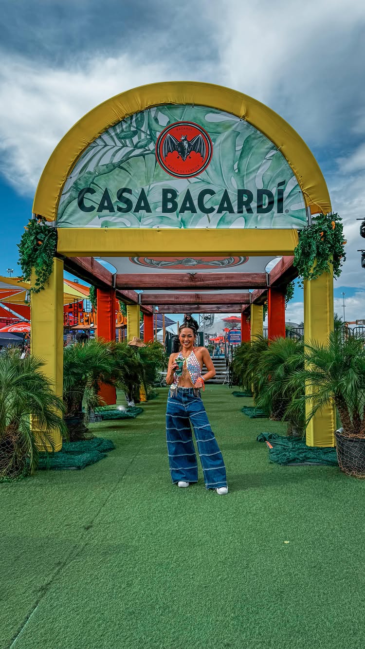 Instagram post by @sincerelyreneze for Bacardi. Caption reads: Day 1 at @edc_lasvegas was pure magic! 💫....