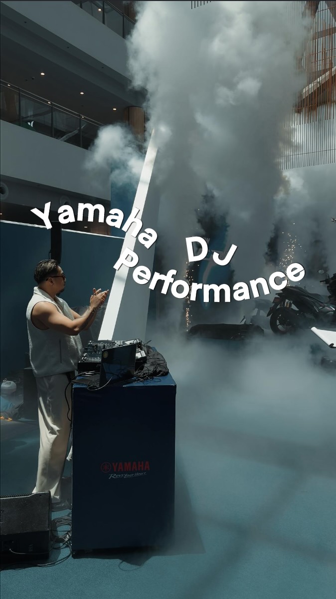 Instagram post by @djmarxmonterola for Yamaha Motor. Caption reads: 3 artists. 6 days. 1 stage. Yamaha challenged us....