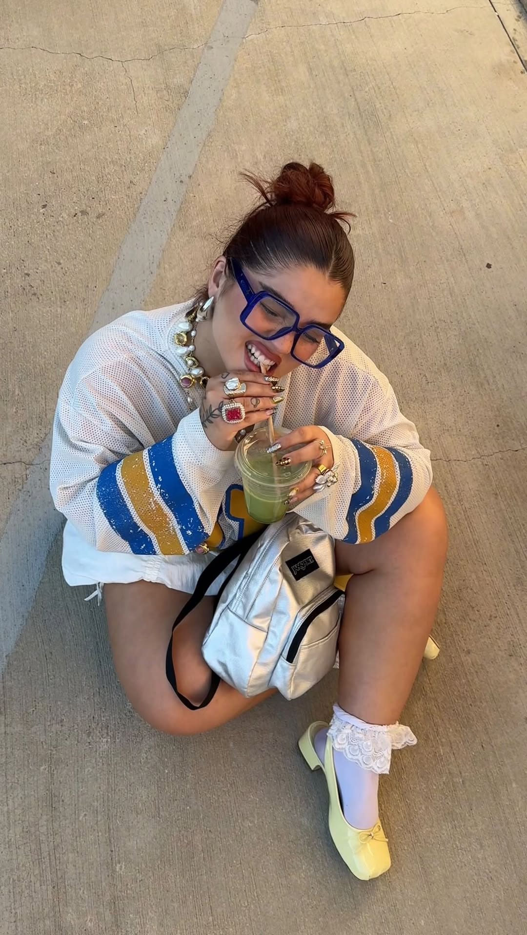 Instagram post by @jadeybird for JanSport. Caption reads: [...] is to convince myself i need something....