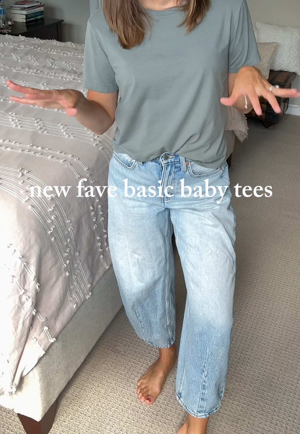 TikTok post by @kelley_mom for Cuts Clothing. Caption reads: the only tee I continuously reach for @Cuts....