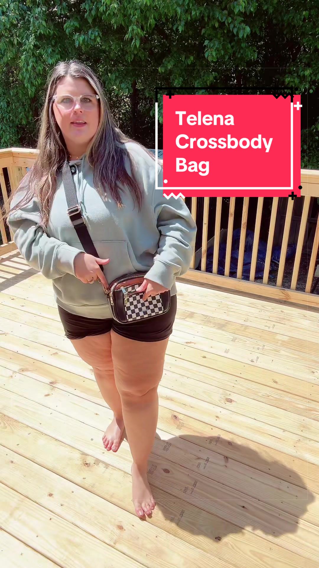 TikTok post by @jess.from.georgia for Affiliasi Pikaru. Caption reads: #crossbody #crossbodybag #telena @telena_official.