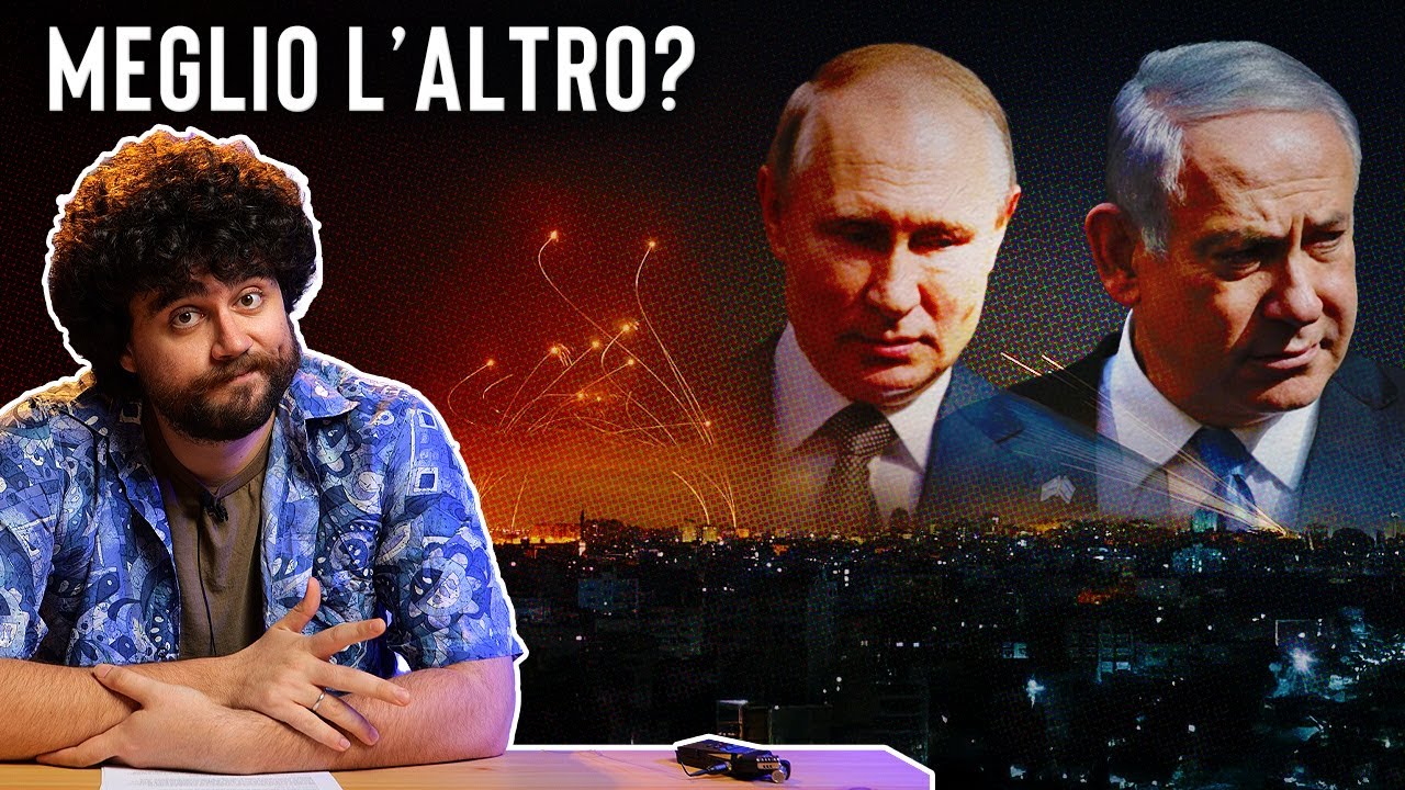 YouTube post by @GioPizzi for Saily. Caption reads: Perché non trattiamo Israele come la Russia?.