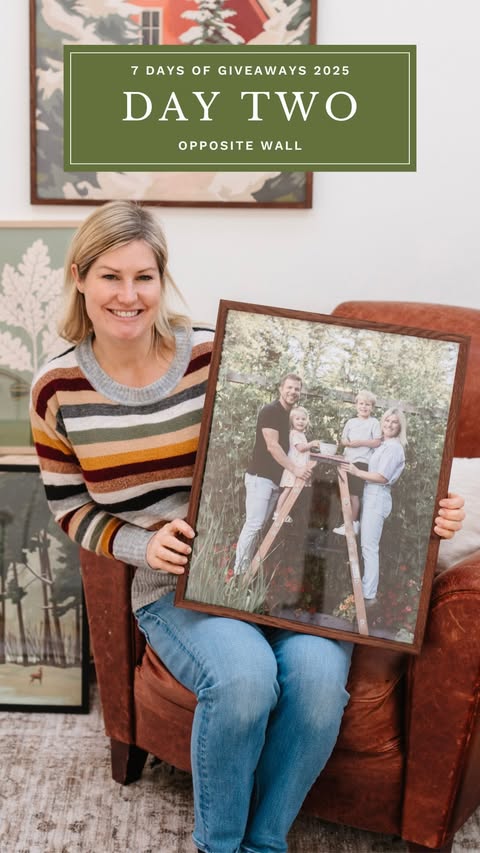 Instagram post by @thepurposefulyou for Opposite Wall. Caption reads: ✨ 7-DAYS OF GIVEAWAYS! DAY 2 OF 7: @oppositewall....