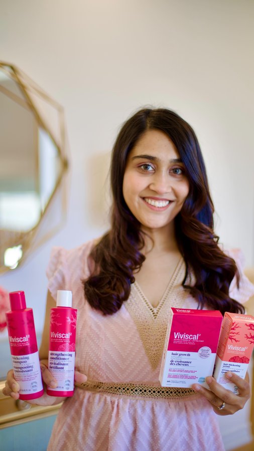 Instagram post by @lazy.mom101 for Viviscal. Caption reads: Noticing changes in your hair can feel....