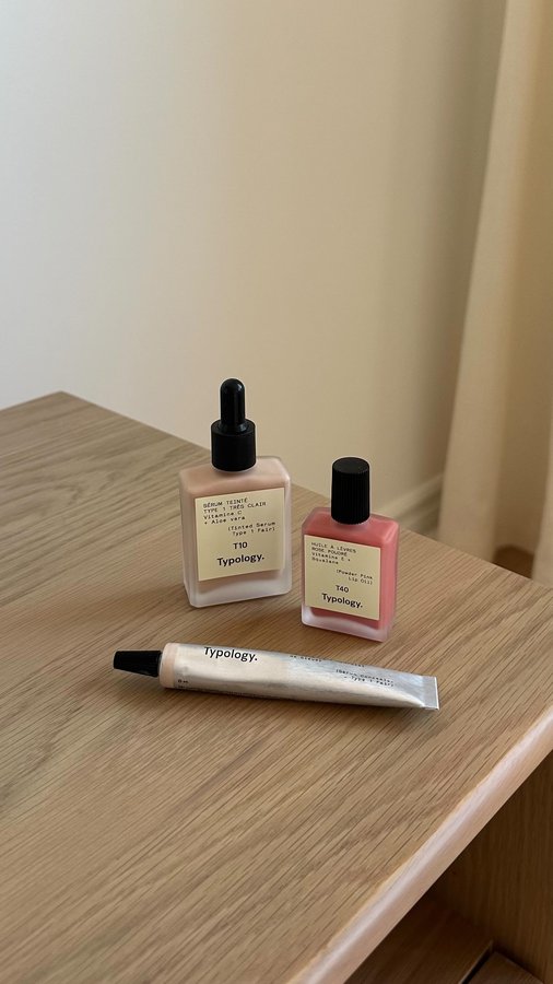 Instagram post by @emilyrogs for Typology. Caption reads: when you your skincare routine replaces your....