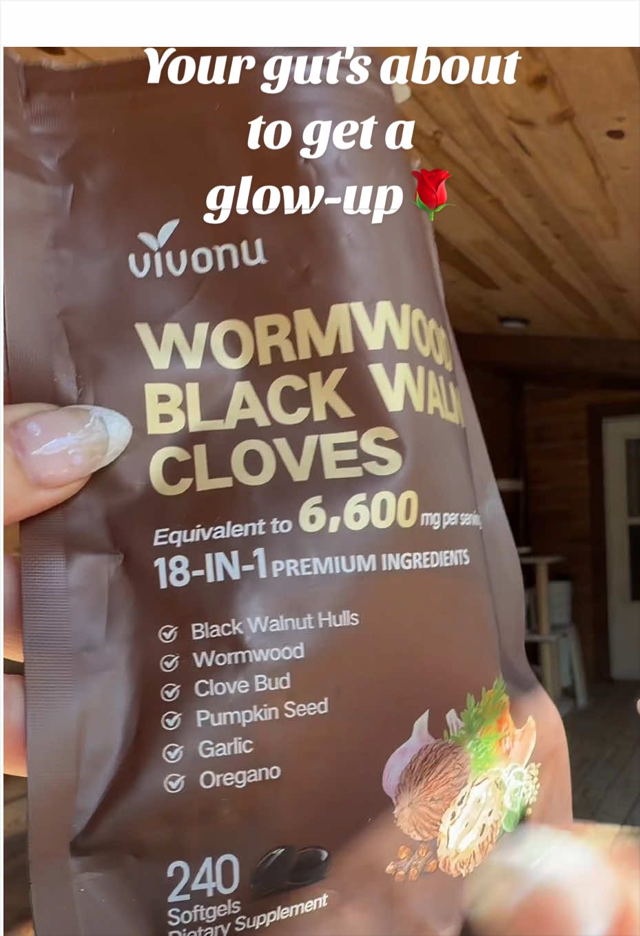 TikTok post by @shannabanana411 for Vivonu. Caption reads: Your gut's about to get a glow-up @VIVONU_official....