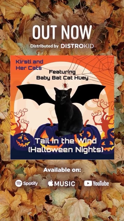 Instagram post by @babybatcathuey for Oneisall. Caption reads: Something spooky has landed…🎶👻🎃🦇🕸️🕷️🐈‍⬛....