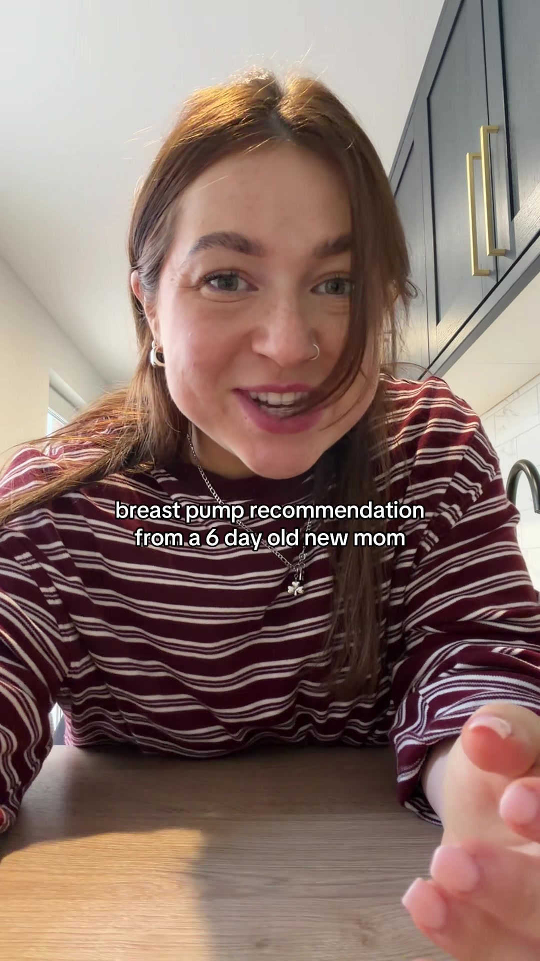 TikTok post by @demiscoaching for Mommed. Caption reads: [...] wise (I think lol) #newmom #breastpump....
