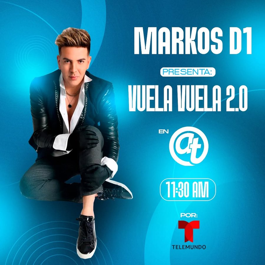 Instagram post by @markosd1official for Telemundo. Caption reads: Los veo mańana 11:30am por @Telemundo #MarkosD1....