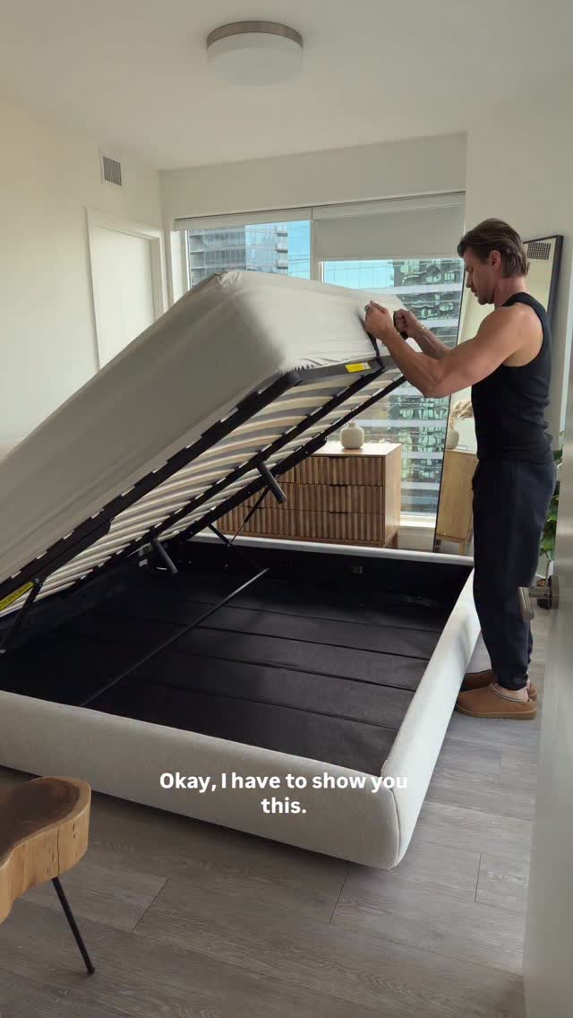 Instagram post by @scottcbakken for Sundays. Caption reads: Meet my new bed! The Dream Bed from....