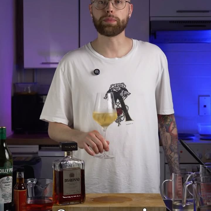 Instagram post by @mr.pruts for Disaronno. Caption reads: Melon-Lemongrass Spritz 

Here’s how to make....