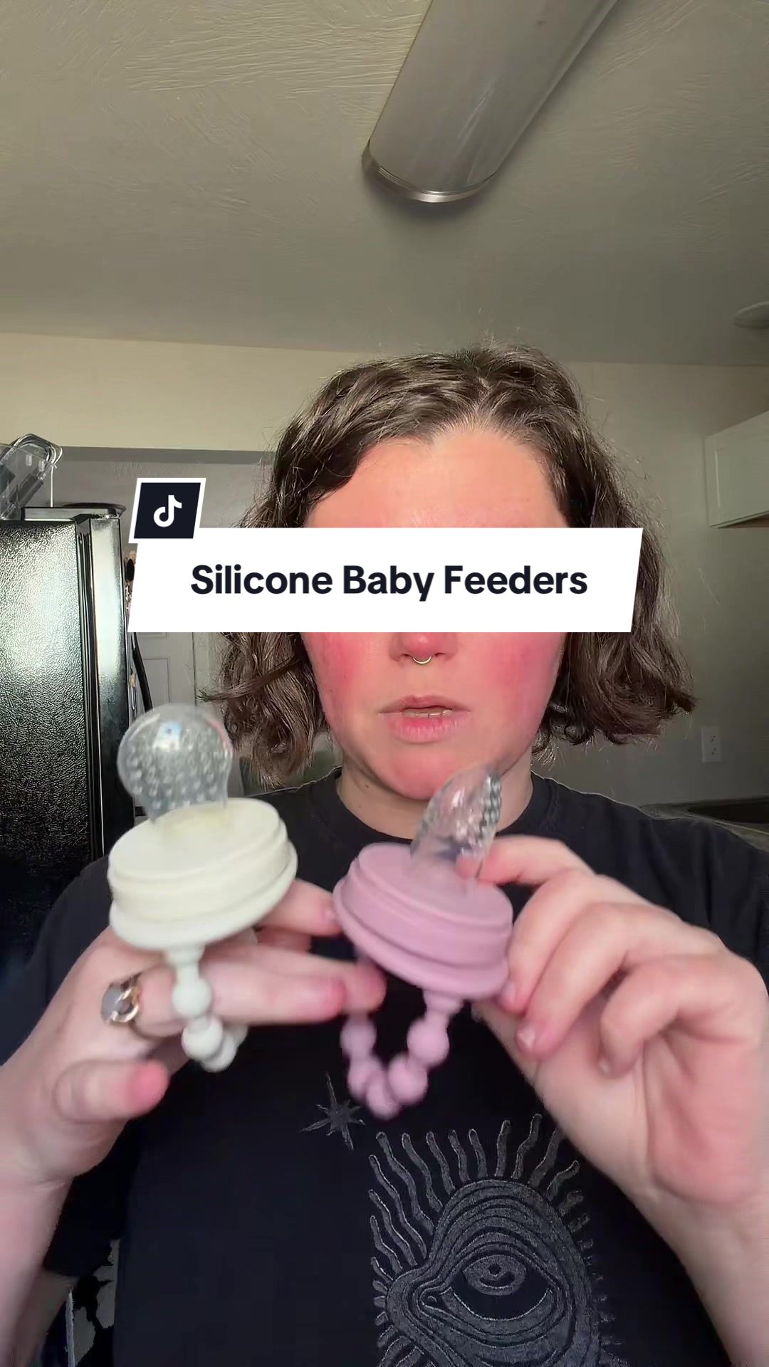 TikTok post by @tinyhumansmomager for WeeSprout. Caption reads: [...] #startingsolids #babymusthaves @WeeSprout.