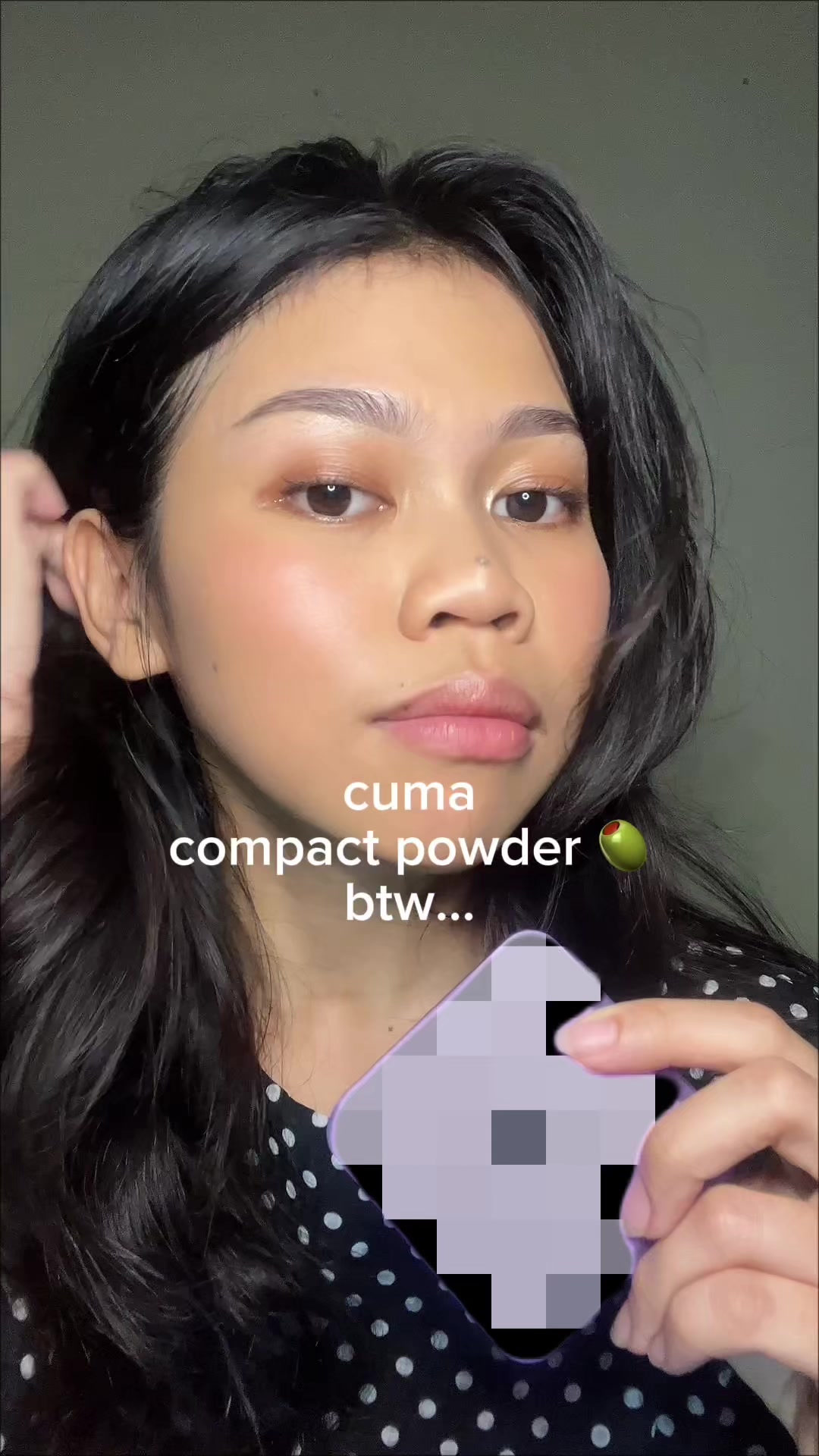 TikTok post by @aljaoo for KAILAID. Caption reads: rekomendasi powder olive approved from @KAILAID 🫒....