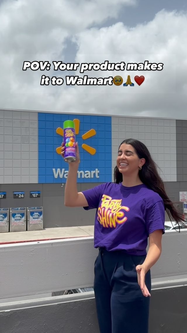 Instagram post by @racafetti for Walmartpr. Caption reads: HELLO WALMART🙏💙💛.