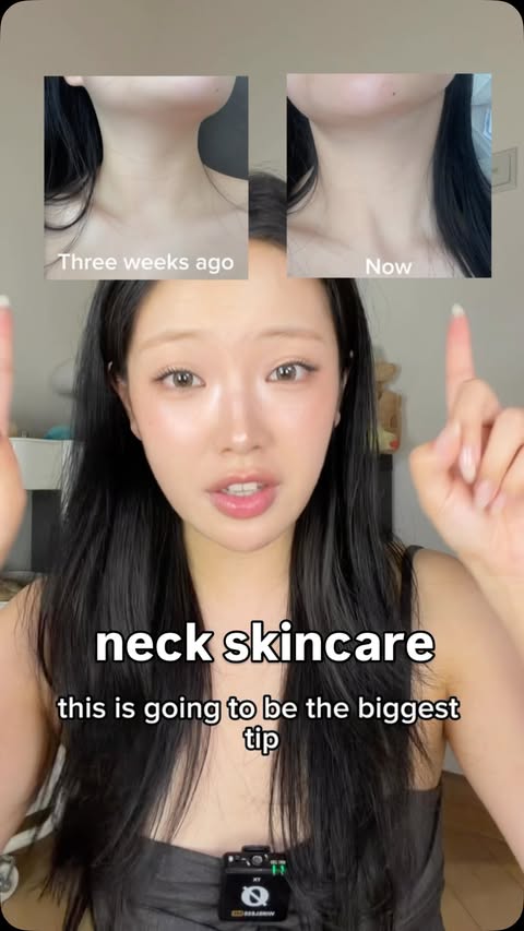 Instagram post by an influencer for EQQUALBERRY Global Official. Caption reads: Do you need neck skincare..yet? Do this test and....