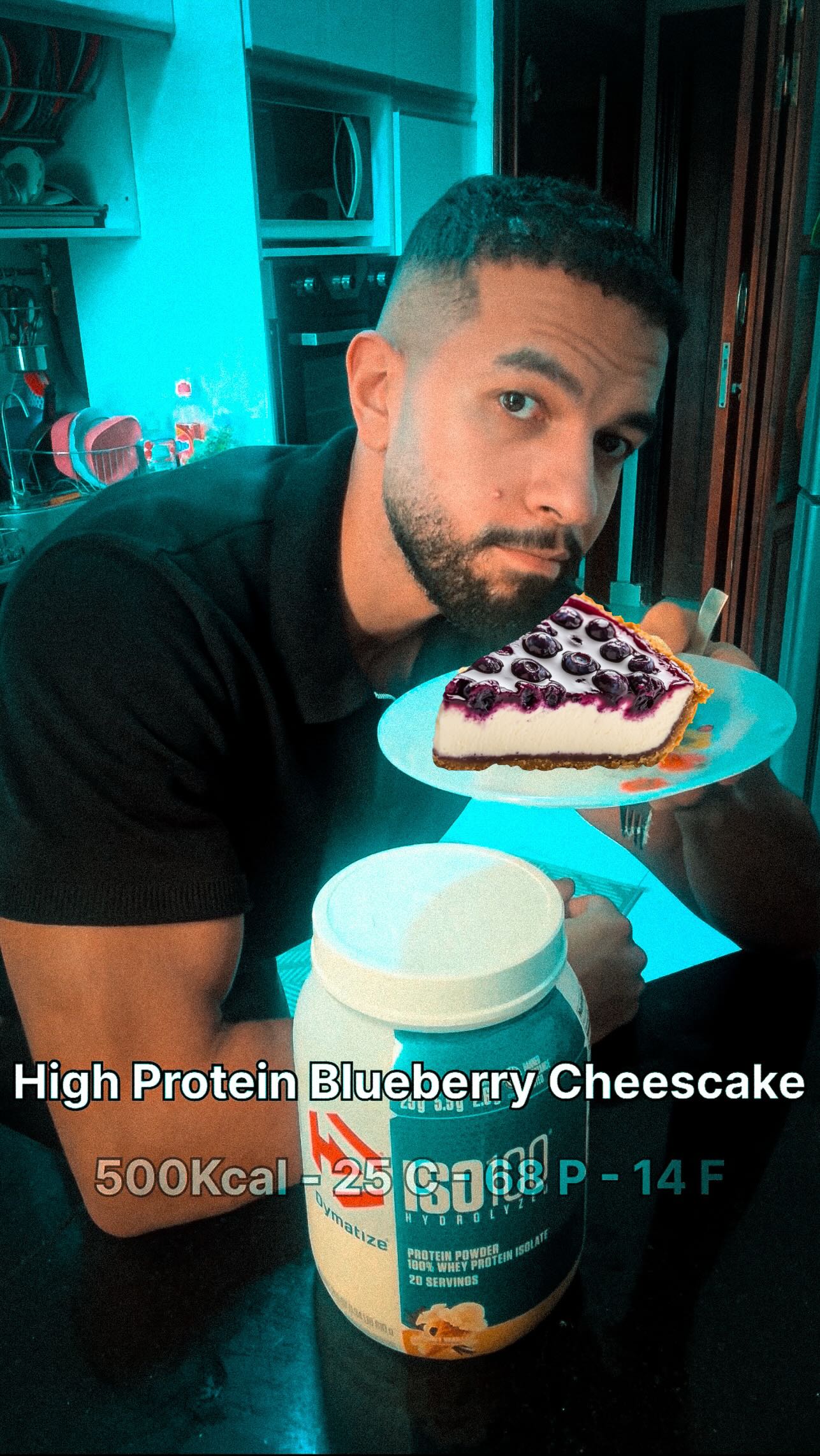 Instagram post by @jacksons.fit for Dymatize. Caption reads: sweet, creamy, and gains-approved!....