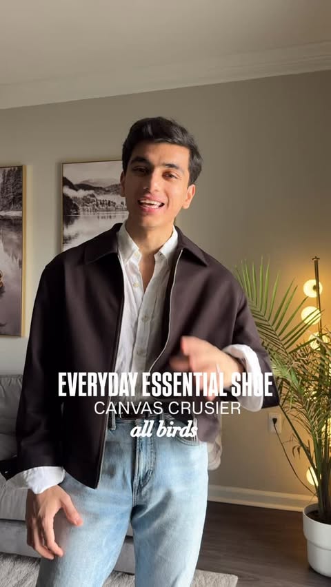 Instagram post by @harris_qasimm for Allbirds. Caption reads: [...] and my casual looks. Comment “allbirds” i’ll....