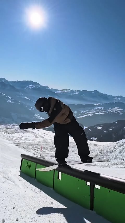 Instagram post by @jamienichollsuk for Cardo Systems. Caption reads: I’ll never be bored of this place 😅 more #laax....